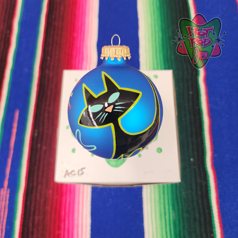 Hand pinstriped/painted glass ornament by Hot Rod Jen