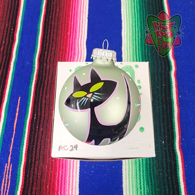 Hand pinstriped/painted glass ornament by Hot Rod Jen