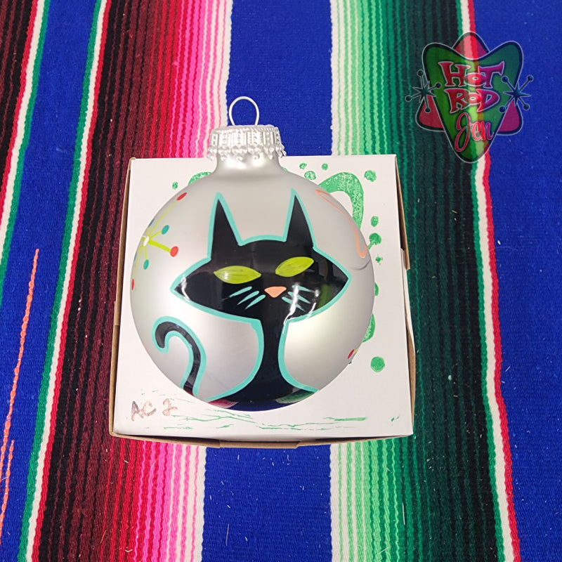 Hand pinstriped/painted glass ornament by Hot Rod Jen