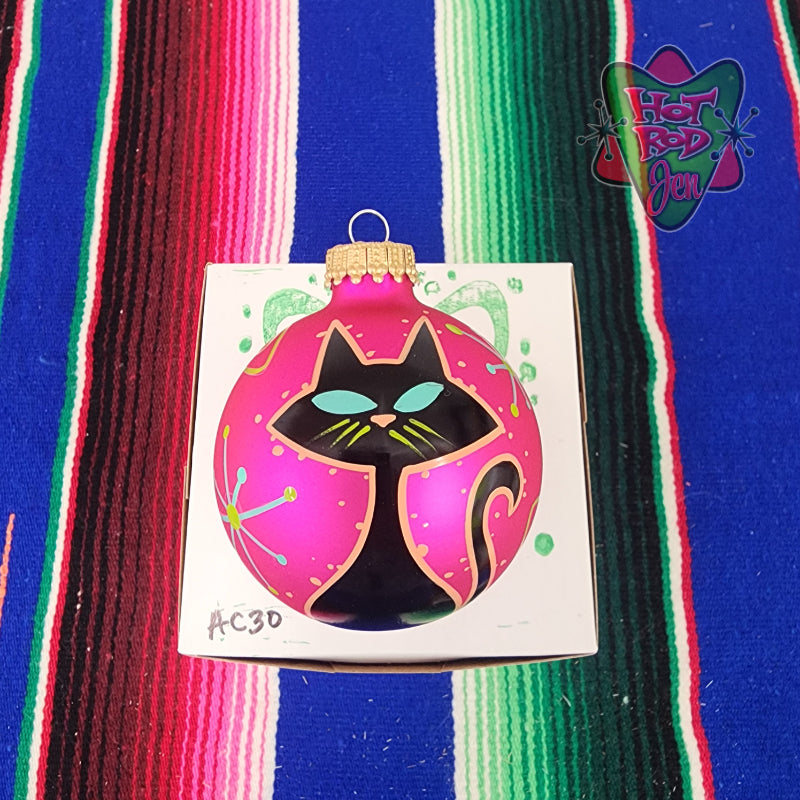 Hand pinstriped/painted glass ornament by Hot Rod Jen