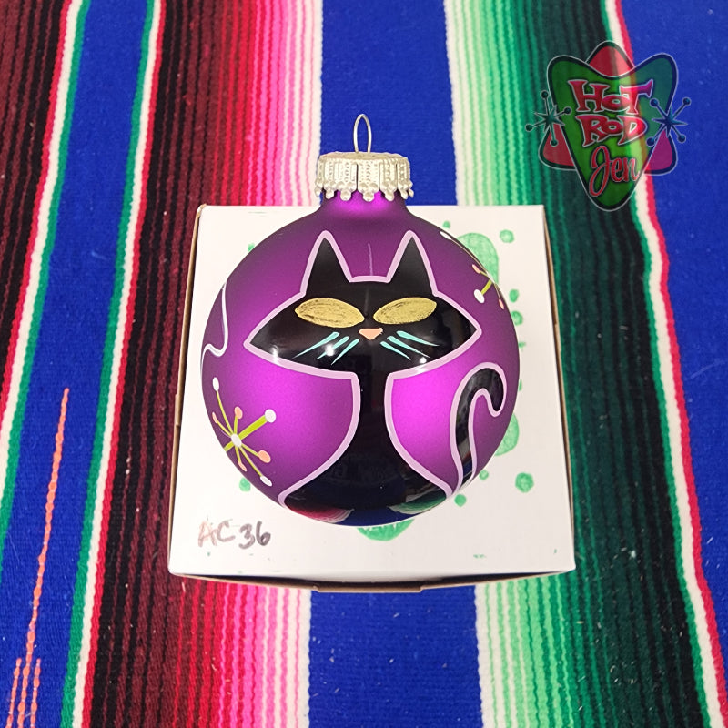 Hand pinstriped/painted glass ornament by Hot Rod Jen