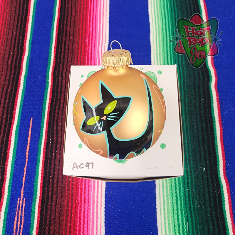 Hand pinstriped/painted glass ornament by Hot Rod Jen