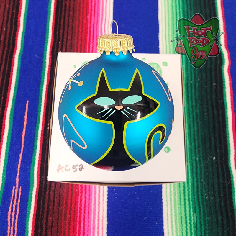 Hand pinstriped/painted glass ornament by Hot Rod Jen