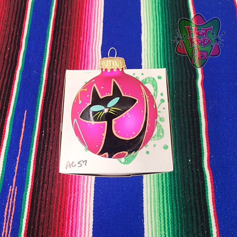 Hand pinstriped/painted glass ornament by Hot Rod Jen