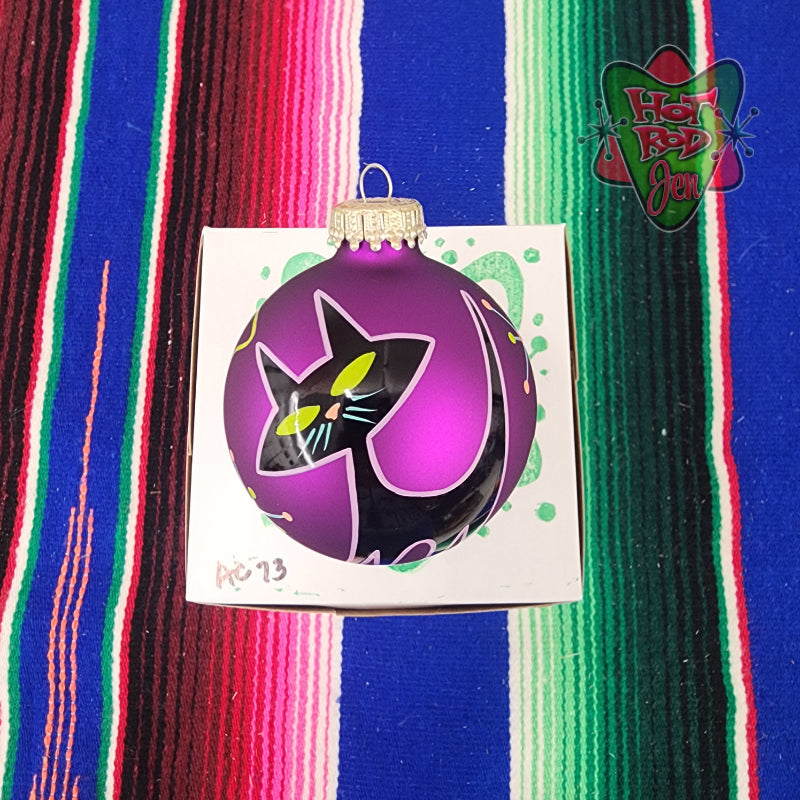 Hand pinstriped/painted glass ornament by Hot Rod Jen