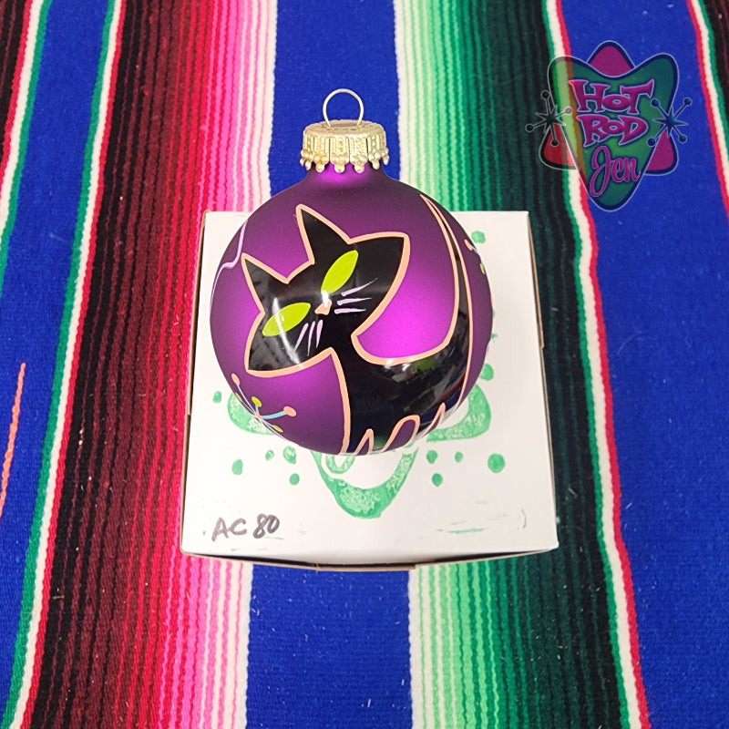 Hand pinstriped/painted glass ornament by Hot Rod Jen