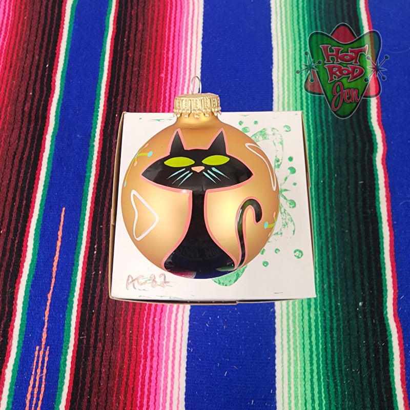 Hand pinstriped/painted glass ornament by Hot Rod Jen