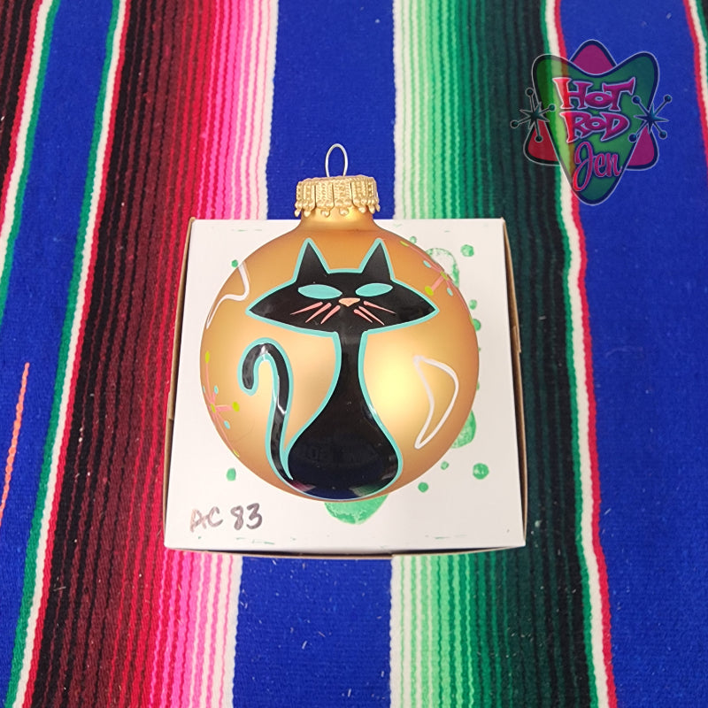 Hand pinstriped/painted glass ornament by Hot Rod Jen