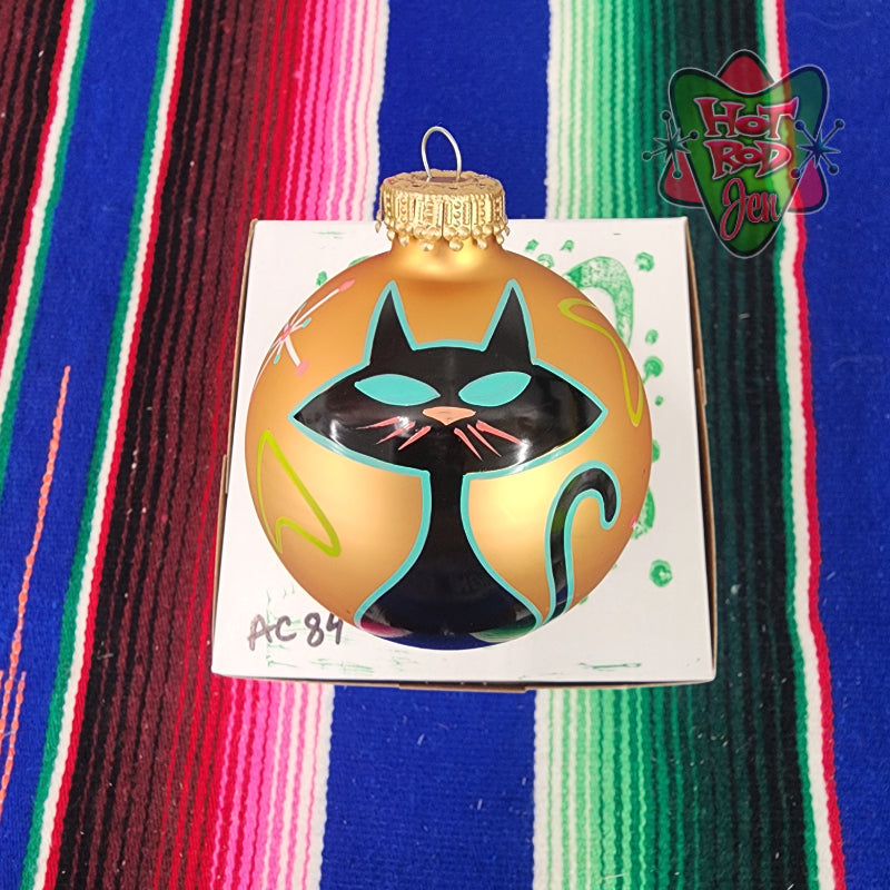 Hand pinstriped/painted glass ornament by Hot Rod Jen