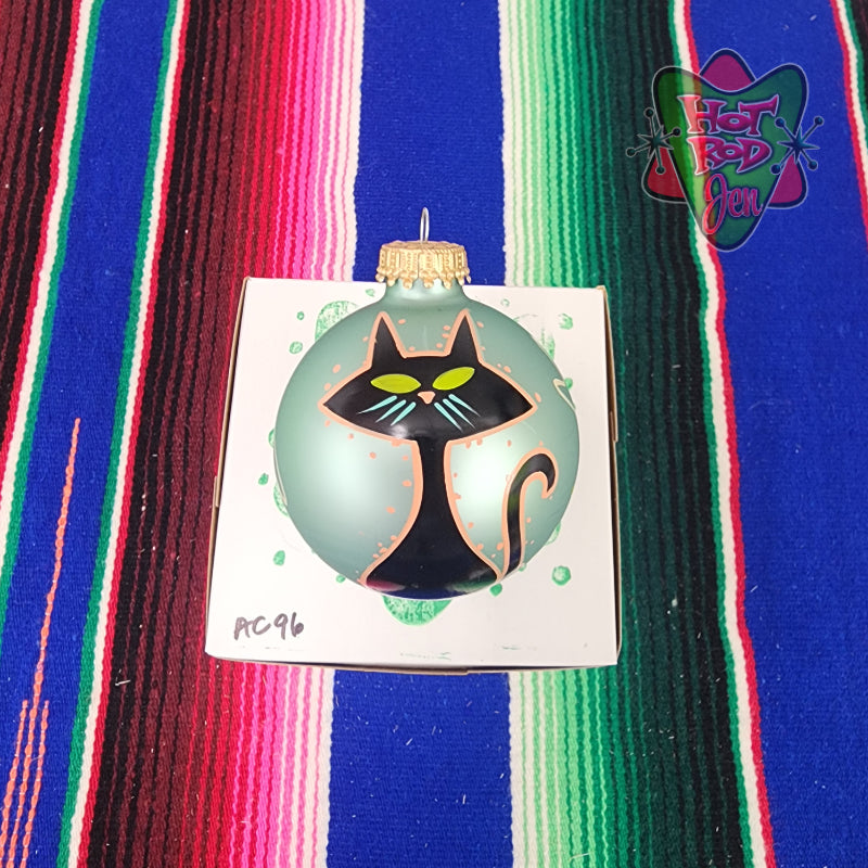 Hand pinstriped/painted glass ornament by Hot Rod Jen