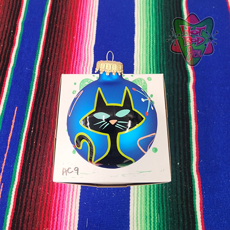 Hand pinstriped/painted glass ornament by Hot Rod Jen