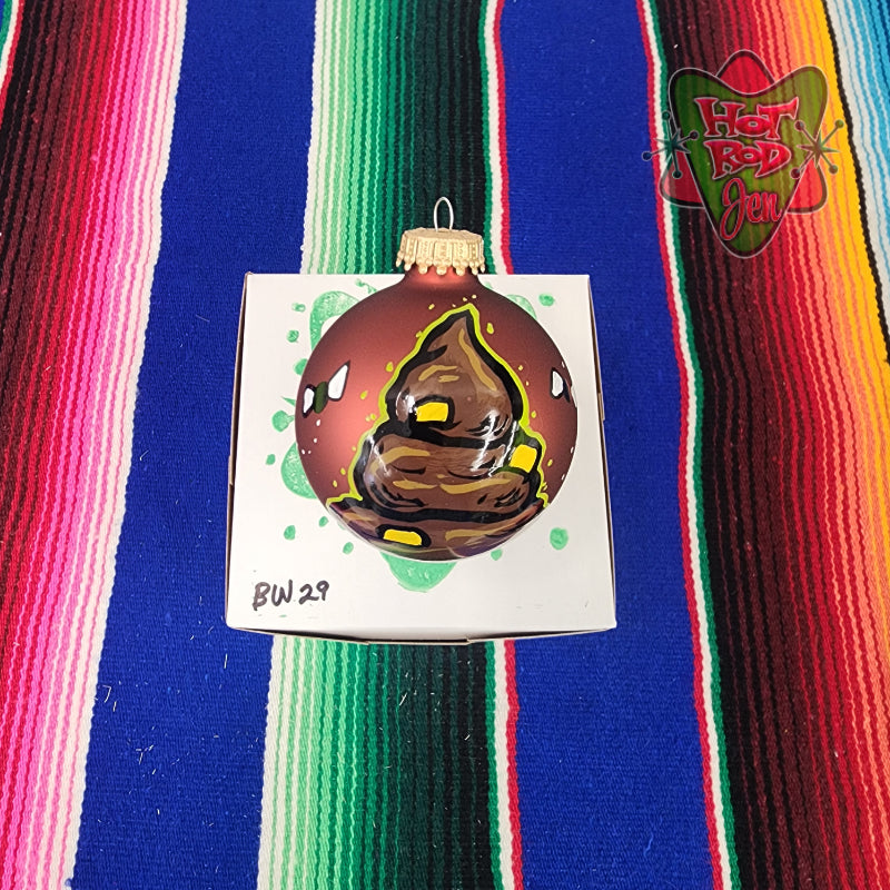 Hand pinstriped/painted glass ornament by Hot Rod Jen