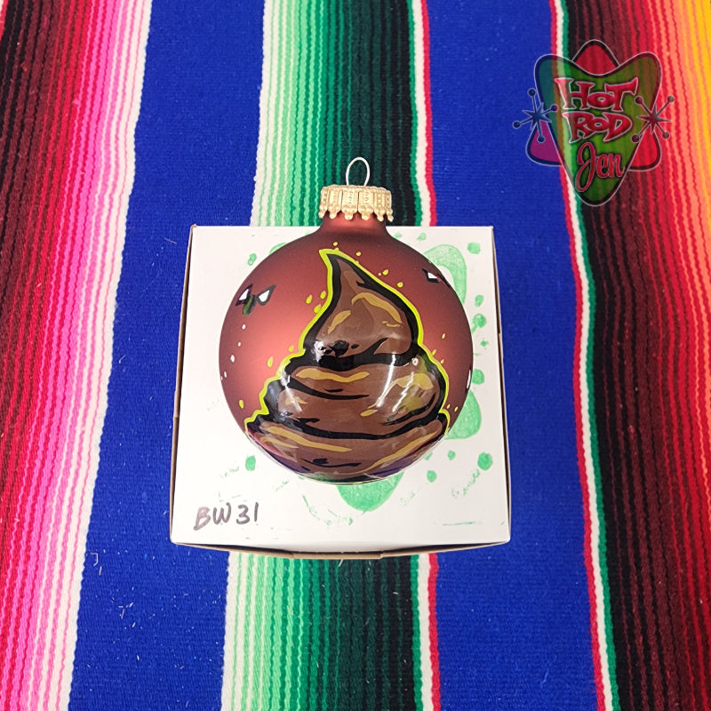 Hand pinstriped/painted glass ornament by Hot Rod Jen