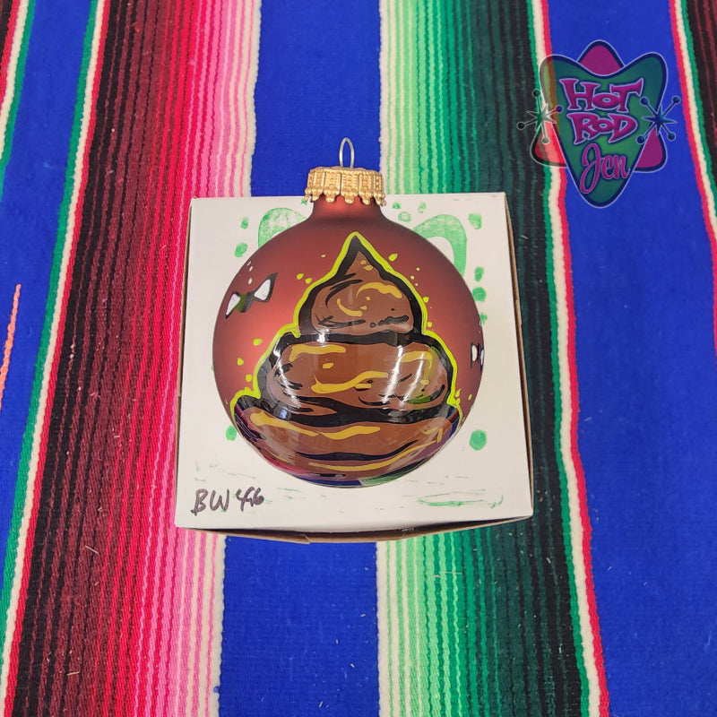 Hand pinstriped/painted glass ornament by Hot Rod Jen