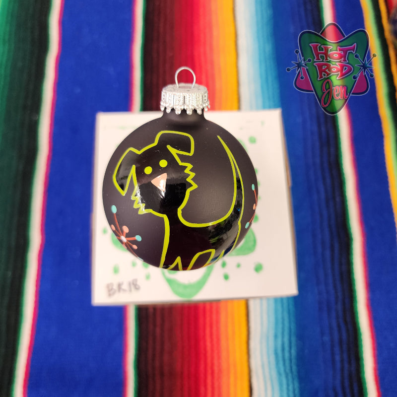 Hand pinstriped/painted glass ornament by Hot Rod Jen