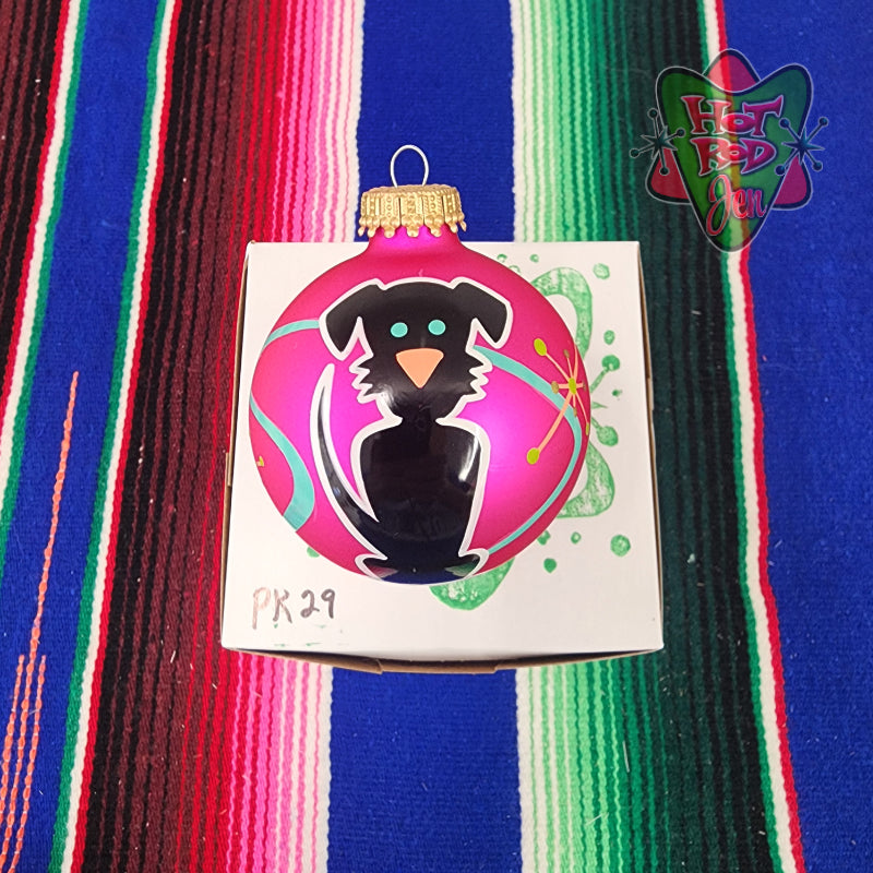 Hand pinstriped/painted glass ornament by Hot Rod Jen