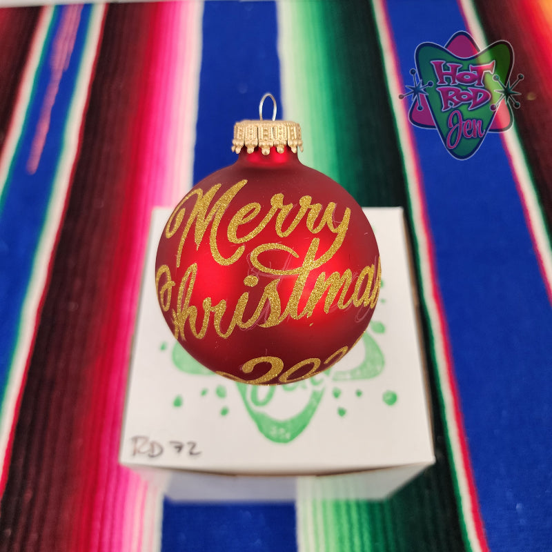 Hand pinstriped/painted glass ornament by Hot Rod Jen