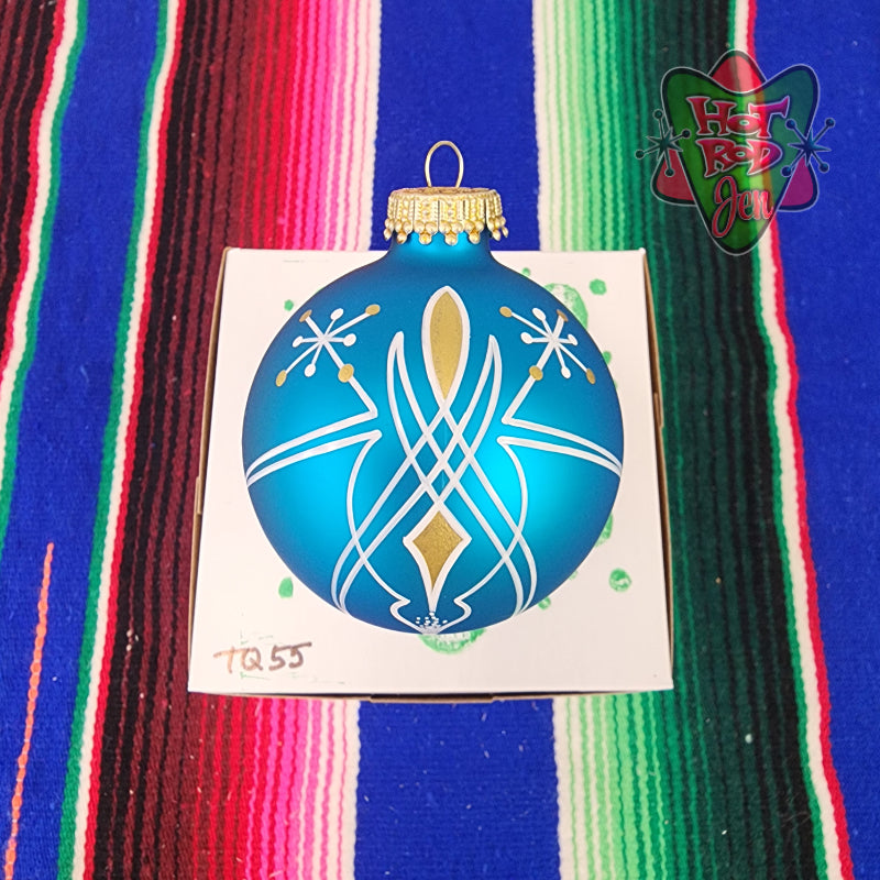 Hand pinstriped/painted glass ornament by Hot Rod Jen