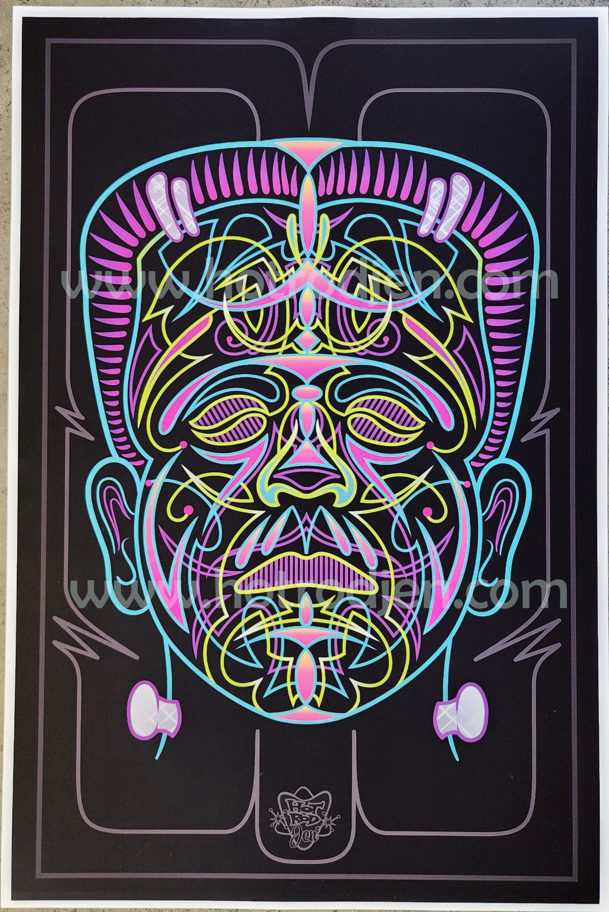 Frankenstein's Monster Pinstriping Print
