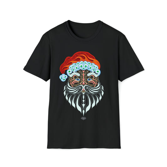 Santa on Front -Unisex Softstyle T-Shirt