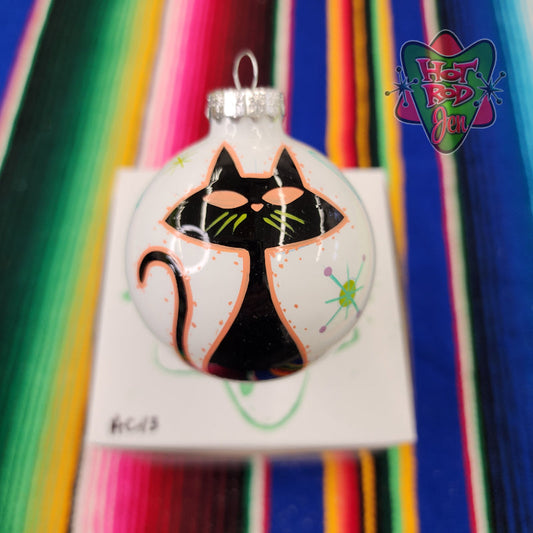 Hand pinstriped/painted glass ornament by Hot Rod Jen