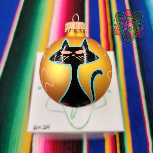 Hand pinstriped/painted glass ornament by Hot Rod Jen