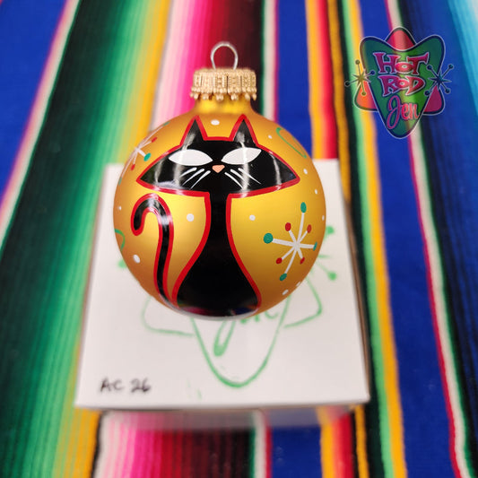 Hand pinstriped/painted glass ornament by Hot Rod Jen