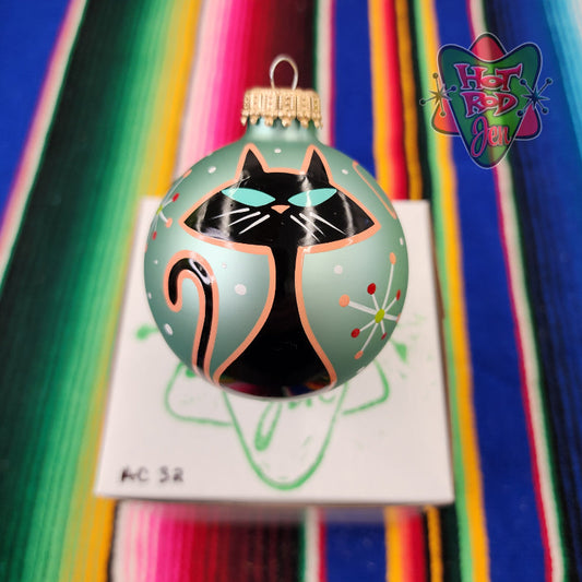 Hand pinstriped/painted glass ornament by Hot Rod Jen