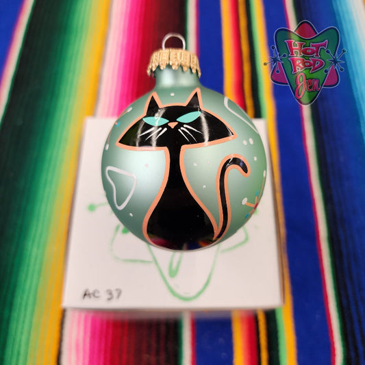 Hand pinstriped/painted glass ornament by Hot Rod Jen