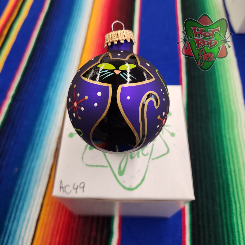 Hand pinstriped/painted glass ornament by Hot Rod Jen