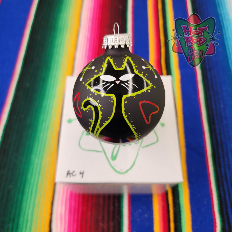 Hand pinstriped/painted glass ornament by Hot Rod Jen