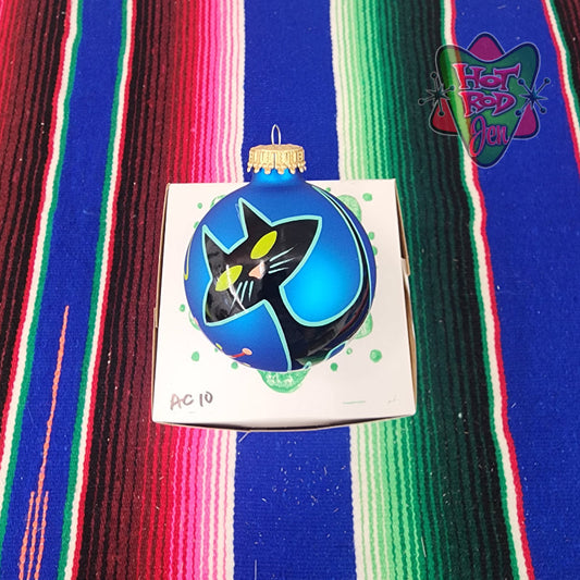 Hand pinstriped/painted glass ornament by Hot Rod Jen