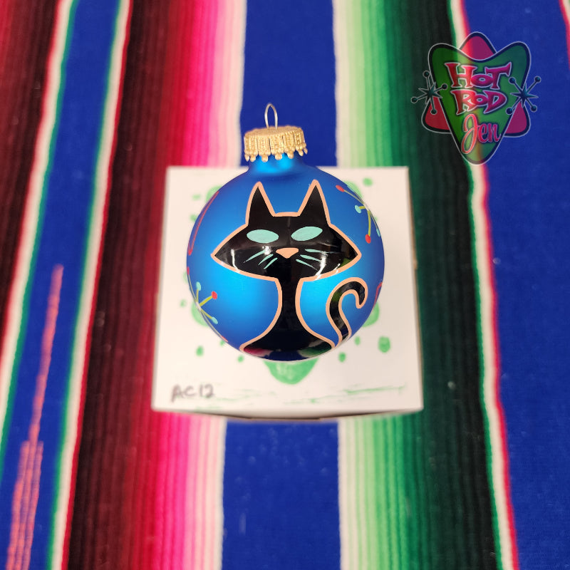 Hand pinstriped/painted glass ornament by Hot Rod Jen