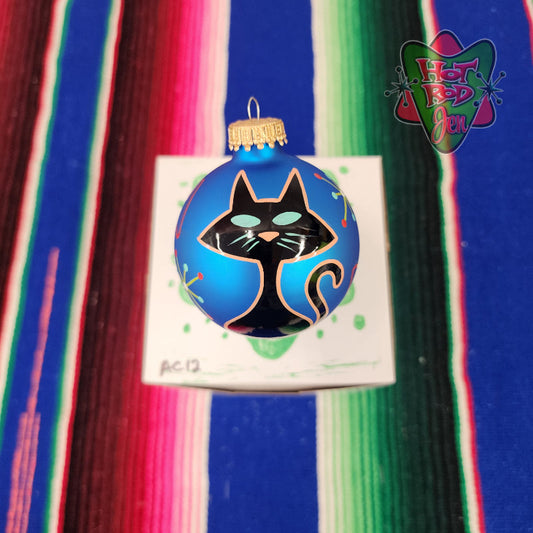 Hand pinstriped/painted glass ornament by Hot Rod Jen