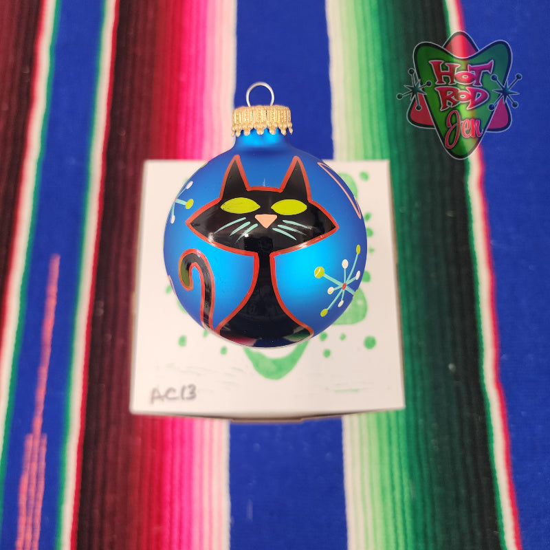 Hand pinstriped/painted glass ornament by Hot Rod Jen