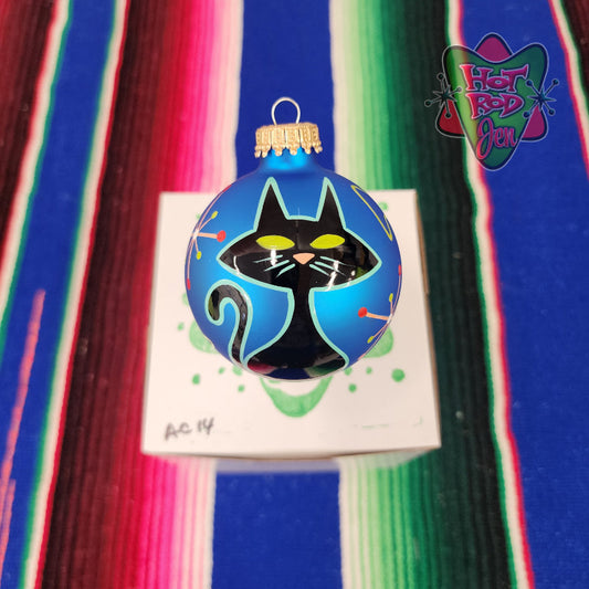 Hand pinstriped/painted glass ornament by Hot Rod Jen