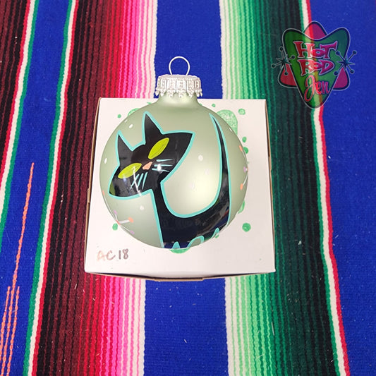 Hand pinstriped/painted glass ornament by Hot Rod Jen