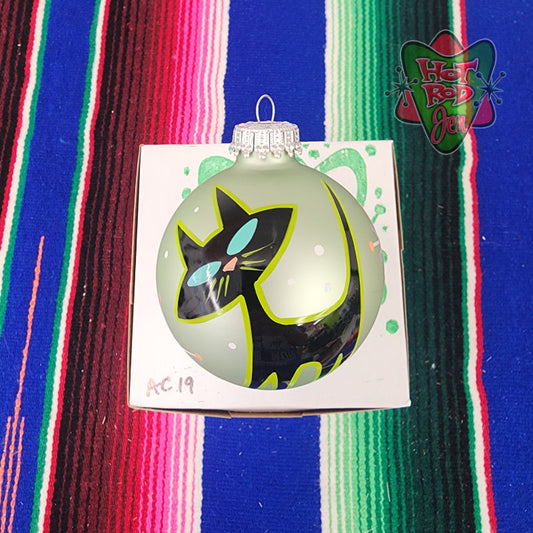 Hand pinstriped/painted glass ornament by Hot Rod Jen