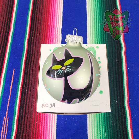 Hand pinstriped/painted glass ornament by Hot Rod Jen