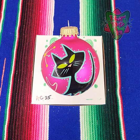 Hand pinstriped/painted glass ornament by Hot Rod Jen