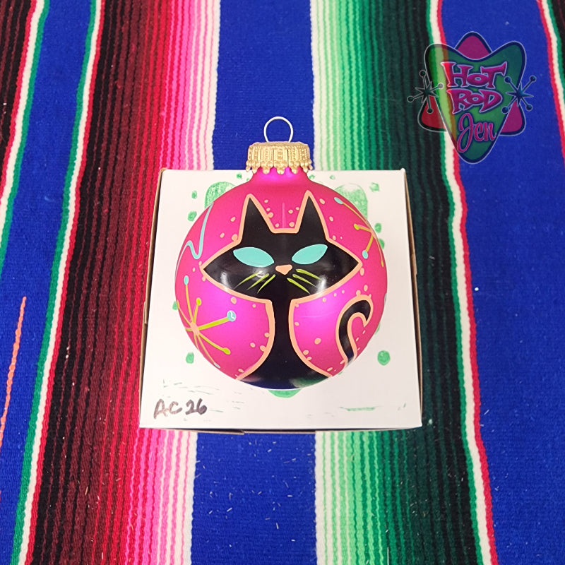 Hand pinstriped/painted glass ornament by Hot Rod Jen