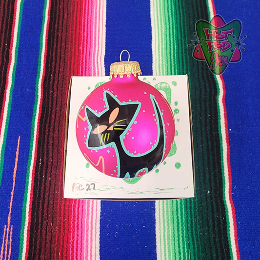 Hand pinstriped/painted glass ornament by Hot Rod Jen