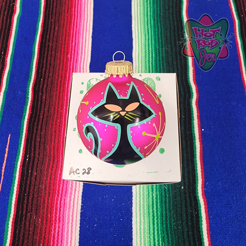 Hand pinstriped/painted glass ornament by Hot Rod Jen