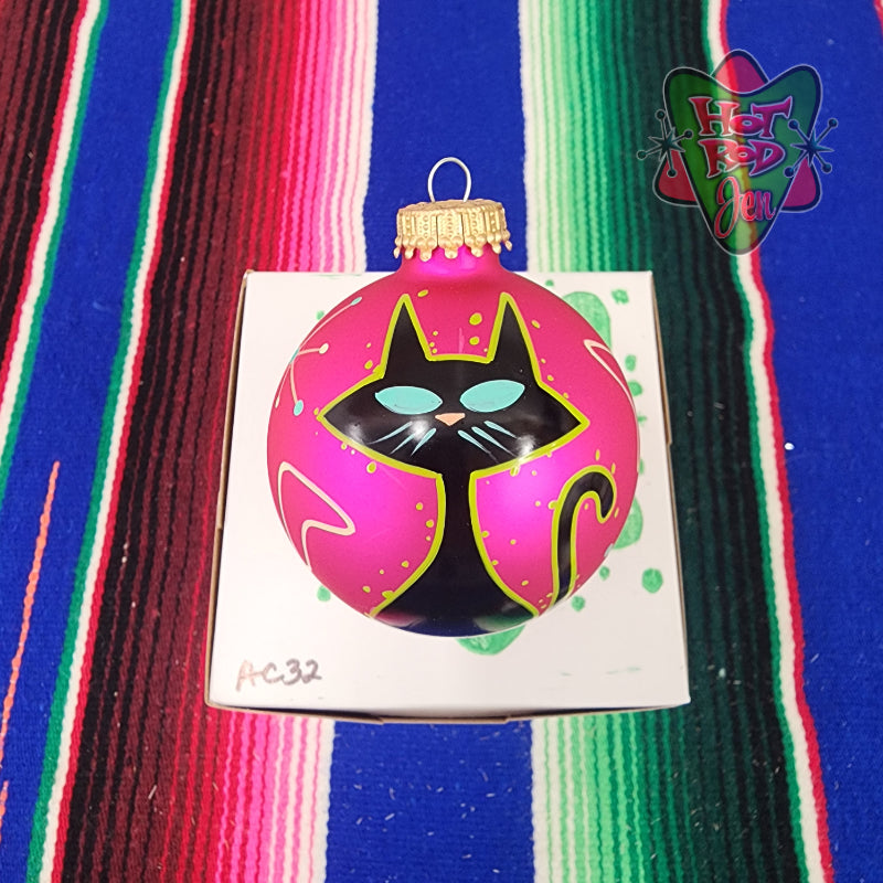 Hand pinstriped/painted glass ornament by Hot Rod Jen