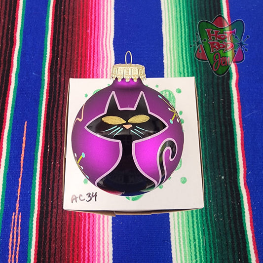 Hand pinstriped/painted glass ornament by Hot Rod Jen