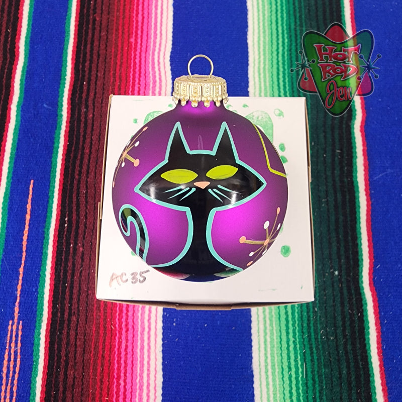 Hand pinstriped/painted glass ornament by Hot Rod Jen