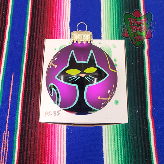 Hand pinstriped/painted glass ornament by Hot Rod Jen