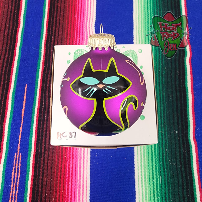 Hand pinstriped/painted glass ornament by Hot Rod Jen