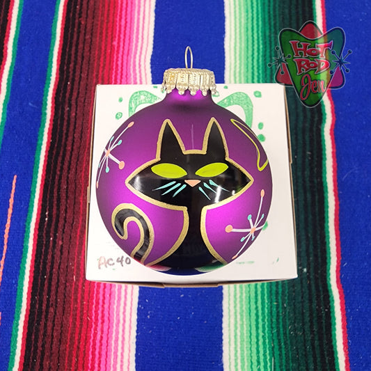 Hand pinstriped/painted glass ornament by Hot Rod Jen