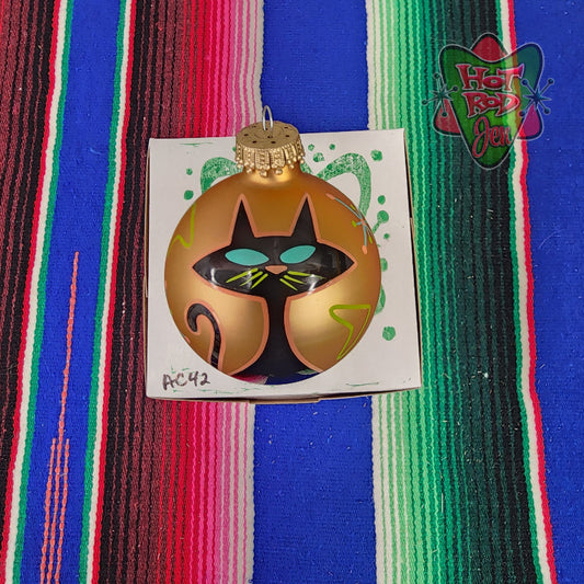 Hand pinstriped/painted glass ornament by Hot Rod Jen